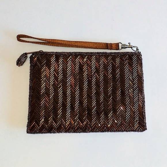 Bronze Beaded Wristlet - Picture 2 of 5